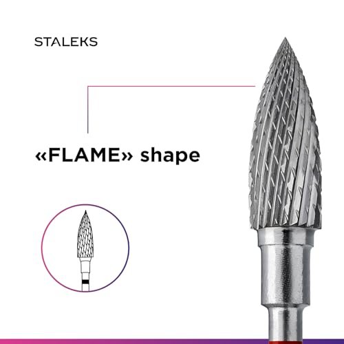 STALEKS PRO Expert Carbide Nail Drill Bit (Flame, Blue, 5mm Head / 13.5mm WP) – Medium Hardness for Artificial Nail Correction, Gel Polish Removal & Skin Processing - görsel 10