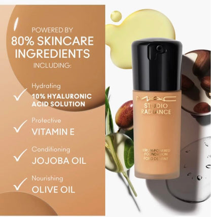 MAC Studio Radiance Serum Powered Foundation NC14.5 - Light-Reflecting Liquid Foundation for Luminous Skin, 1 Fl Oz Avelisse