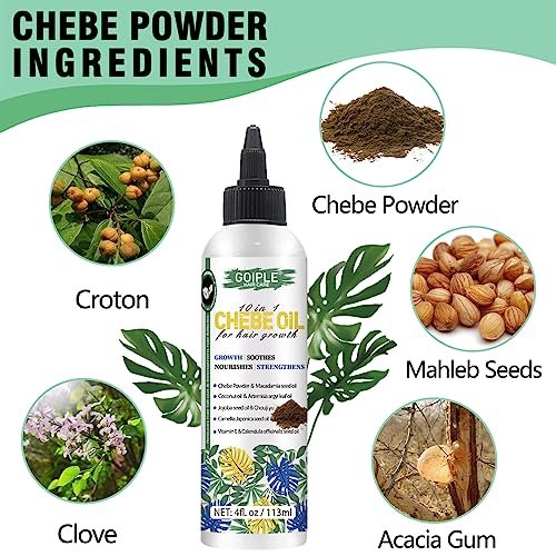 Natural 10 in 1 Chebe Oil Moisturizer for Scalp - African Chebe Powder for Stronger, Thicker, Longer Hair - All Hair Types (2 Pack) - görsel 4