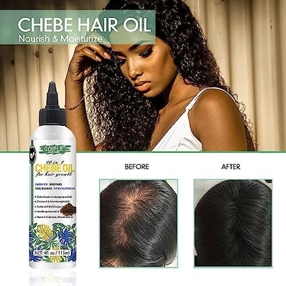 Natural 10 in 1 Chebe Oil Moisturizer for Scalp - African Chebe Powder for Stronger, Thicker, Longer Hair - All Hair Types (2 Pack)