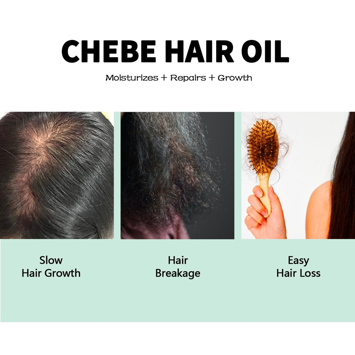 Natural 10 in 1 Chebe Oil Moisturizer for Scalp - African Chebe Powder for Stronger, Thicker, Longer Hair - All Hair Types (2 Pack) - görsel 11