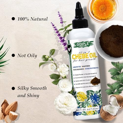 Natural 10 in 1 Chebe Oil Moisturizer for Scalp - African Chebe Powder for Stronger, Thicker, Longer Hair - All Hair Types (2 Pack) - görsel 6
