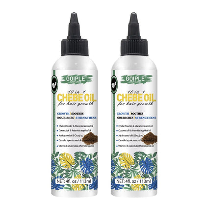 Natural 10 in 1 Chebe Oil Moisturizer for Scalp - African Chebe Powder for Stronger, Thicker, Longer Hair - All Hair Types (2 Pack)