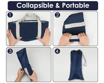 YCConcept Collapsible Foot Soaking Tub - 4.7 Gallon Portable Wash Bucket with Handle for Travel, Camping, Fishing - Navy Blue