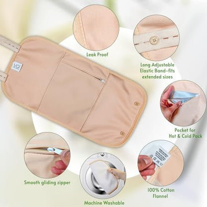 VITAL AFFAIR Castor Oil Pack Wrap Kit – USDA Organic, Cold-Pressed Hexane-Free Castor Oil (16 oz) with Adjustable Cotton Flannel Waist & Neck Wraps – Made in USA for Liver, Abdominal & Detox Therapy Avelisse