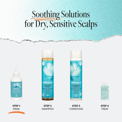 DERMA E Scalp Relief Rinse – Soothing Scalp Treatment with Tea Tree & Peppermint, 4 Fl Oz Avelisse