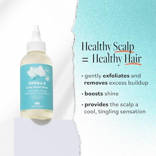 DERMA E Scalp Relief Rinse – Soothing Scalp Treatment with Tea Tree & Peppermint, 4 Fl Oz Avelisse