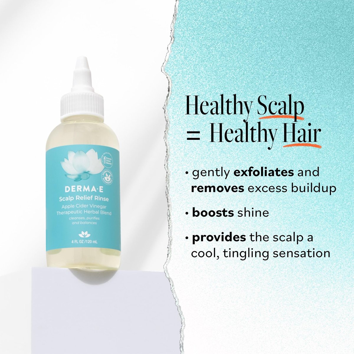 DERMA E Scalp Relief Rinse – Soothing Scalp Treatment with Tea Tree & Peppermint, 4 Fl Oz Avelisse