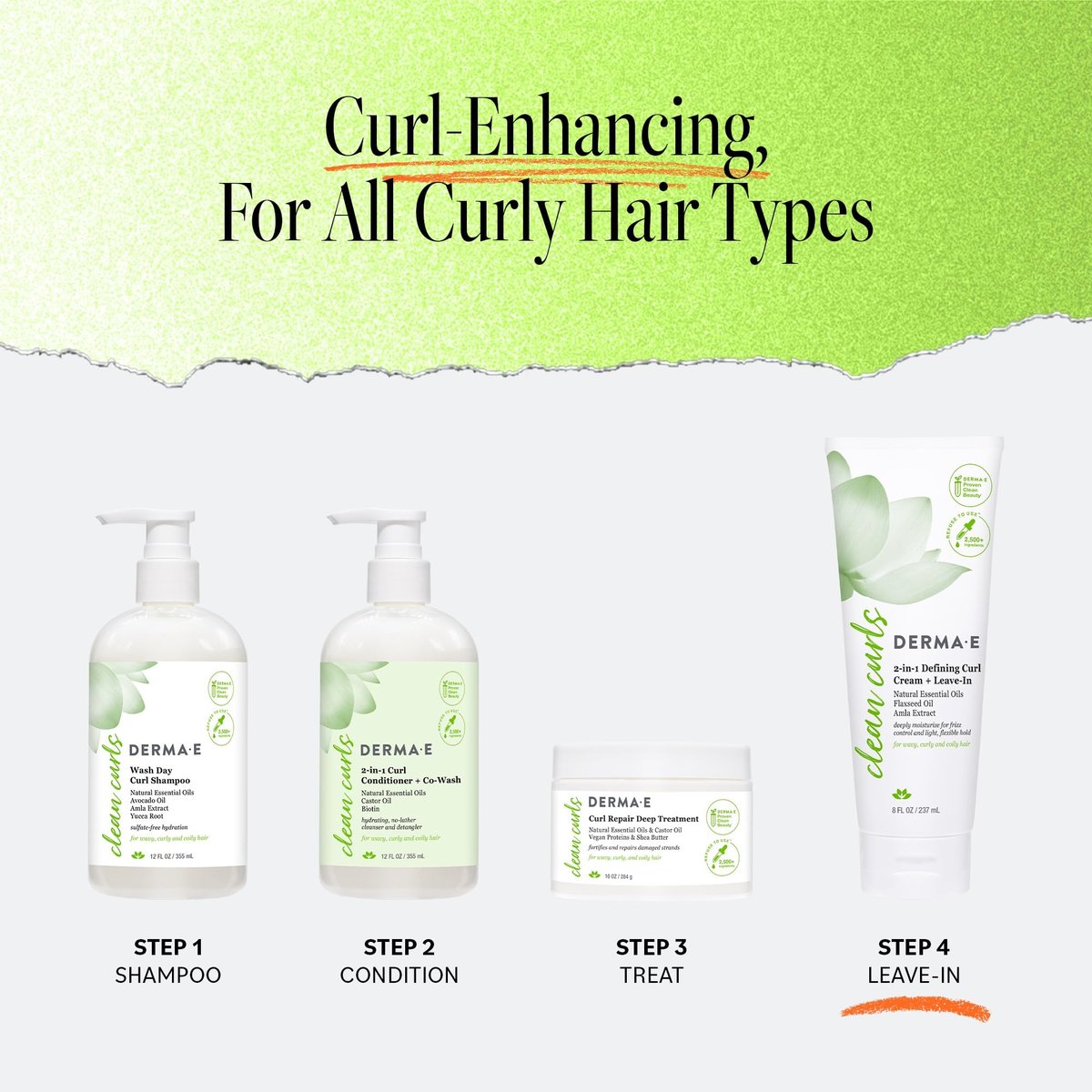 DERMA E Ramos 2-in-1 Defining Curl Cream & Leave-In Conditioner - 8 fl oz Avelisse