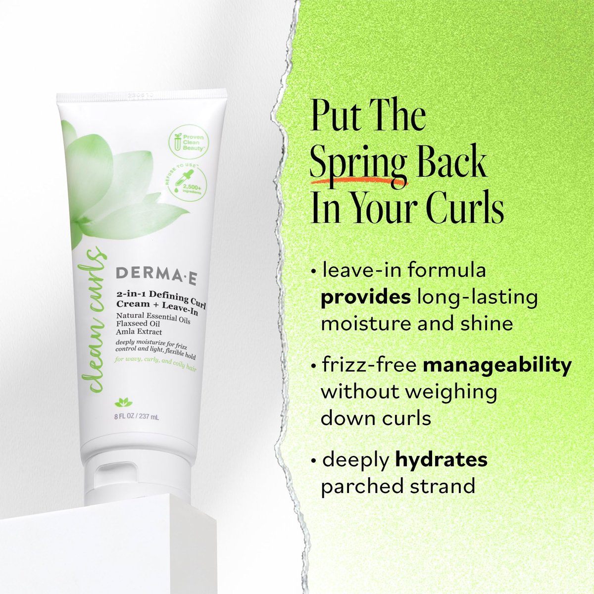 DERMA E Ramos 2-in-1 Defining Curl Cream & Leave-In Conditioner - 8 fl oz Avelisse