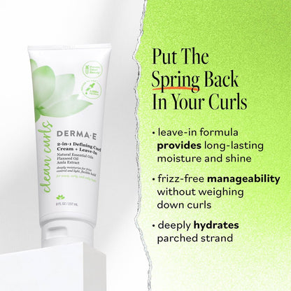 DERMA E Ramos 2-in-1 Defining Curl Cream & Leave-In Conditioner - 8 fl oz Avelisse