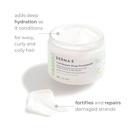 DERMA E Ramos Curl Repair Deep Treatment - Intensive Hair Mask for Curly Hair, 10 oz Avelisse