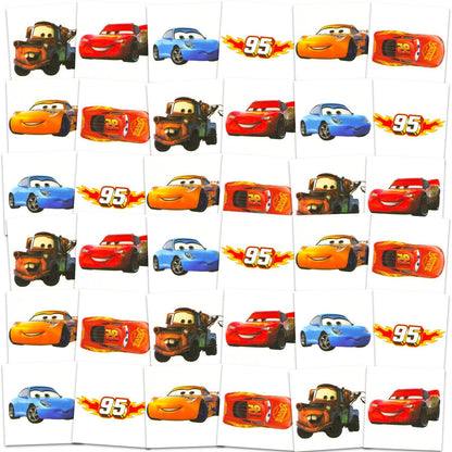 Disney Cars Temporary Tattoos for Kids - 72 Perforated Individual 2x2 Inch Tattoos - Party Favors & Supplies