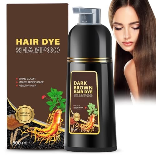 QWXPLD 3-in-1 Hair Dye Shampoo – Dark Brown, Herbal Gray Coverage for Women & Men, 16.9 Fl Oz - görsel 2