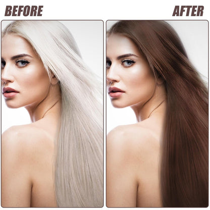 QWXPLD 3-in-1 Hair Dye Shampoo – Dark Brown, Herbal Gray Coverage for Women & Men, 16.9 Fl Oz