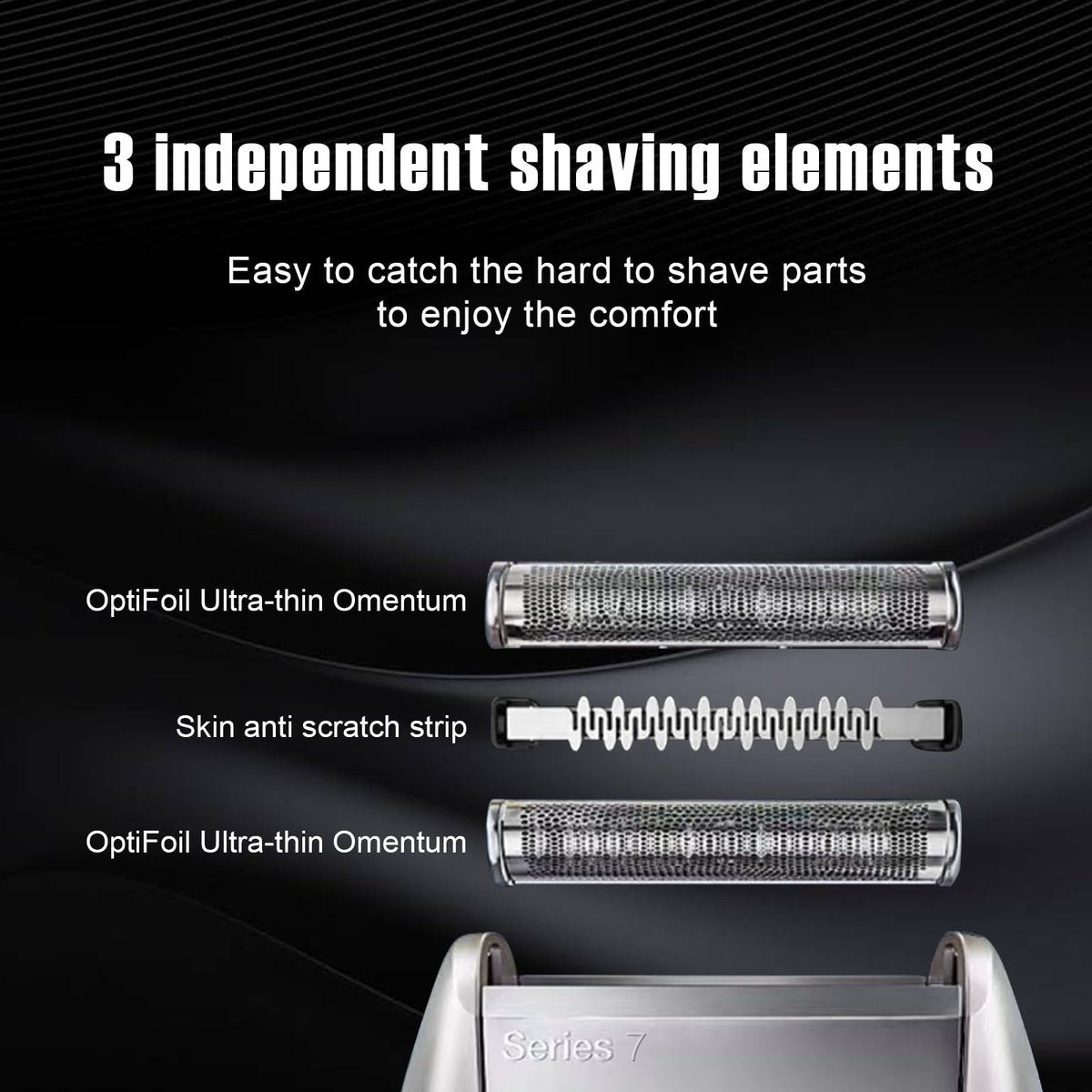 HONGNAL 2-Pack Series 7 Replacement Head for Braun Series 7 Foil Shaver - Compatible with 70s, 720, 750CC, 760CC, 790CC, 9565 Avelisse