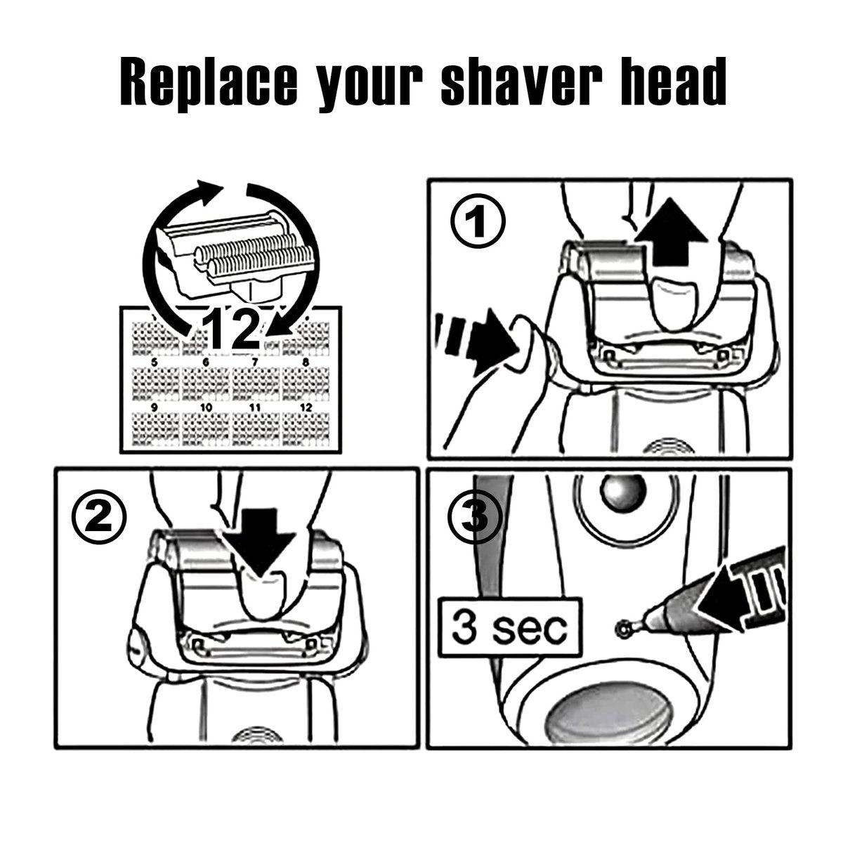 HONGNAL 2-Pack Series 7 Replacement Head for Braun Series 7 Foil Shaver - Compatible with 70s, 720, 750CC, 760CC, 790CC, 9565 Avelisse