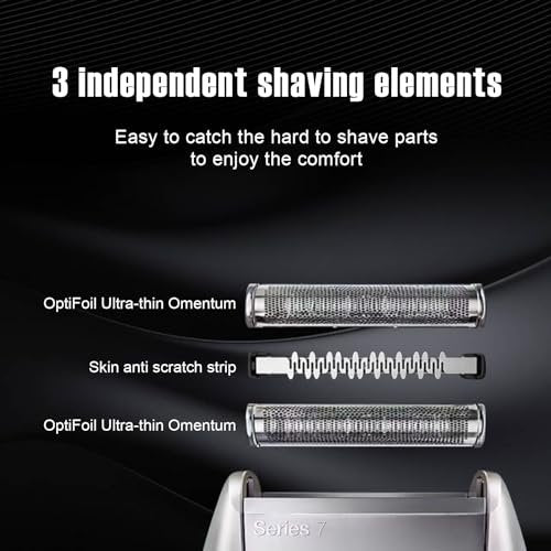HONGNAL 2-Pack Series 7 Replacement Head for Braun Series 7 Foil Shaver - Compatible with 70s, 720, 750CC, 760CC, 790CC, 9565 Avelisse