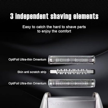 HONGNAL 2-Pack Series 7 Replacement Head for Braun Series 7 Foil Shaver - Compatible with 70s, 720, 750CC, 760CC, 790CC, 9565 Avelisse