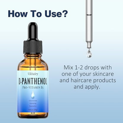 D-Panthenol Liquid 1oz (30g) – Pro-Vitamin B5 Raw Active Ingredient for DIY Skincare, Hydrating Serum, Face, Hair & Nails – Cosmetic Grade Dexpanthenol Concentrate