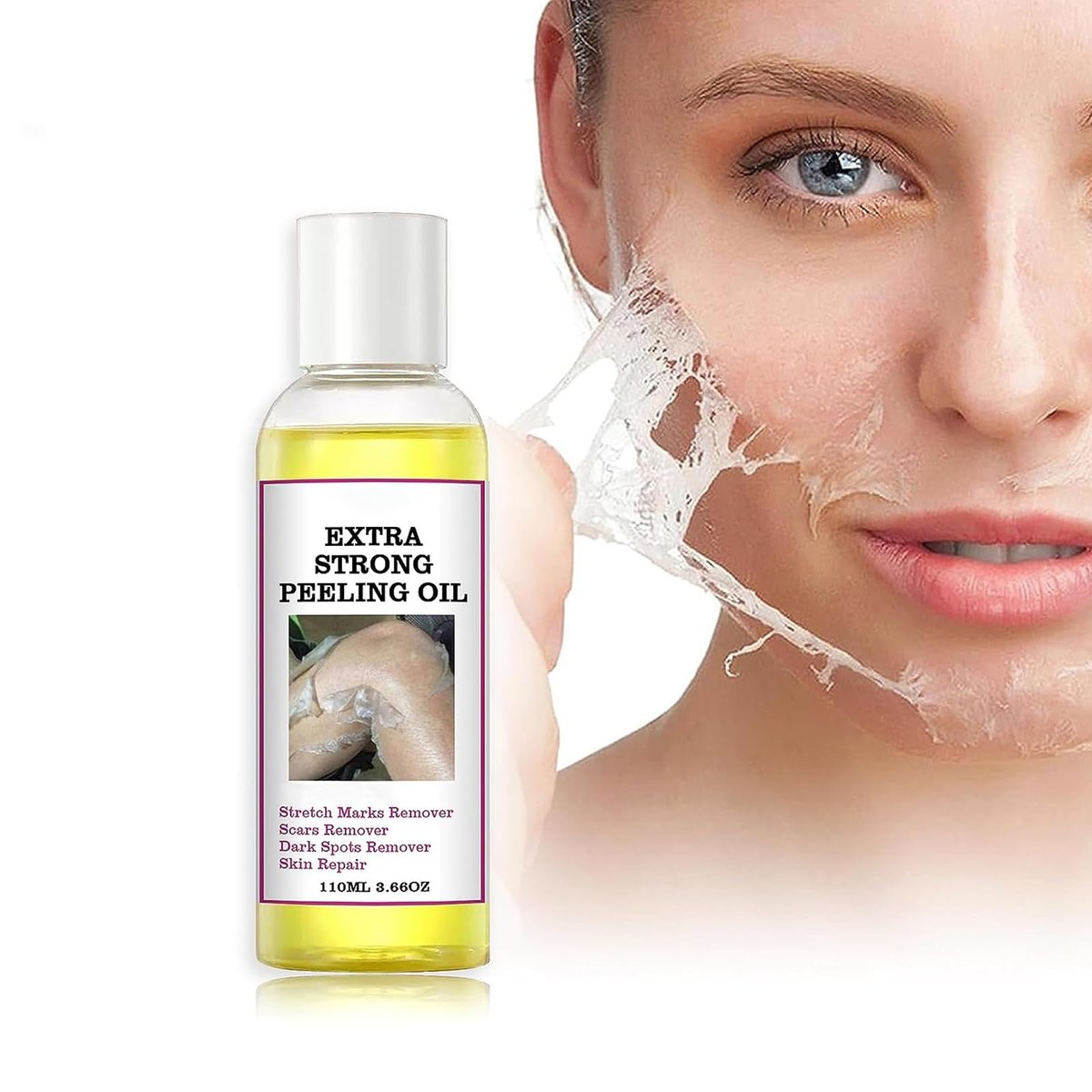 Yellow Peeling Oil for Dark Skin - Extra Strength Strong Peeling Gel Exfoliating Solution for Body, All Skin Types Dead Skin Remover (3.87 Fl Oz / 110ML) - görsel 2