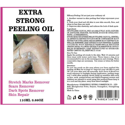 Yellow Peeling Oil for Dark Skin - Extra Strength Strong Peeling Gel Exfoliating Solution for Body, All Skin Types Dead Skin Remover (3.87 Fl Oz / 110ML)