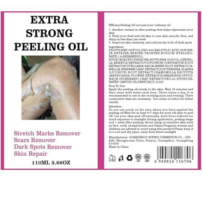 Yellow Peeling Oil for Dark Skin - Extra Strength Strong Peeling Gel Exfoliating Solution for Body, All Skin Types Dead Skin Remover (3.87 Fl Oz / 110ML)