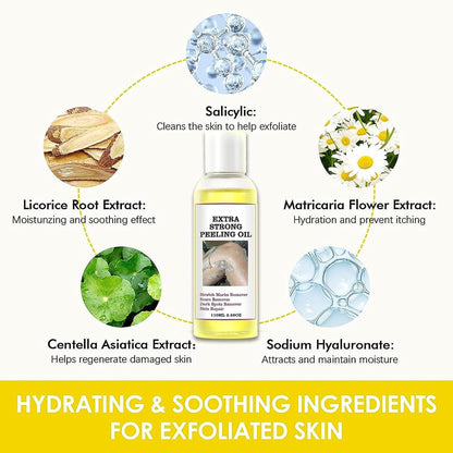 Yellow Peeling Oil for Dark Skin - Extra Strength Strong Peeling Gel Exfoliating Solution for Body, All Skin Types Dead Skin Remover (3.87 Fl Oz / 110ML)