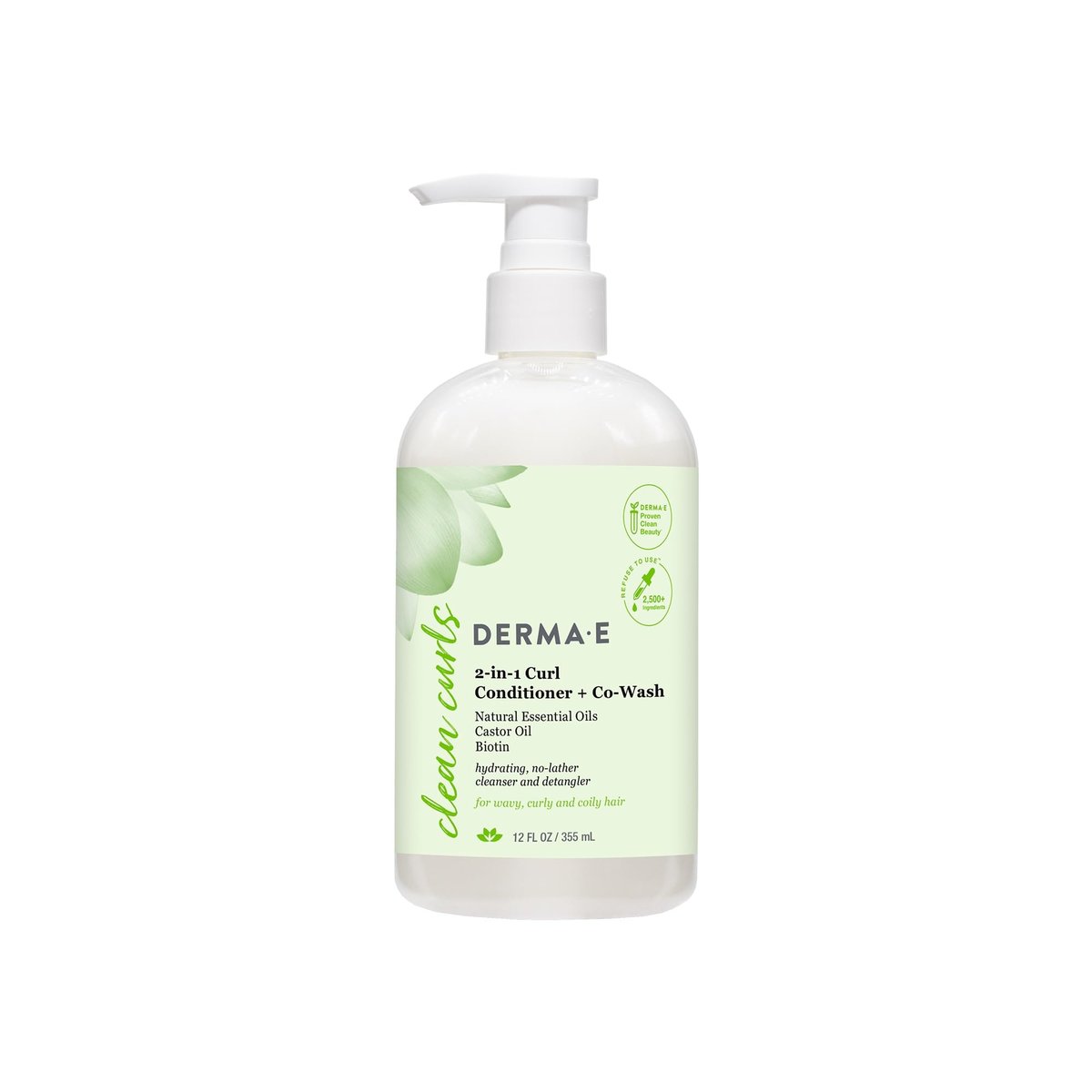 DERMA E Ramos 2-in-1 Curl Conditioner & Co-Wash, 12 Fl Oz - Sulfate-Free Gentle Cleanser & Detangler for Curly Hair Avelisse