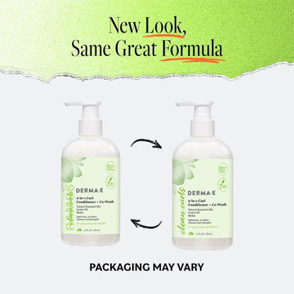 DERMA E Ramos 2-in-1 Curl Conditioner & Co-Wash, 12 Fl Oz - Sulfate-Free Gentle Cleanser & Detangler for Curly Hair Avelisse