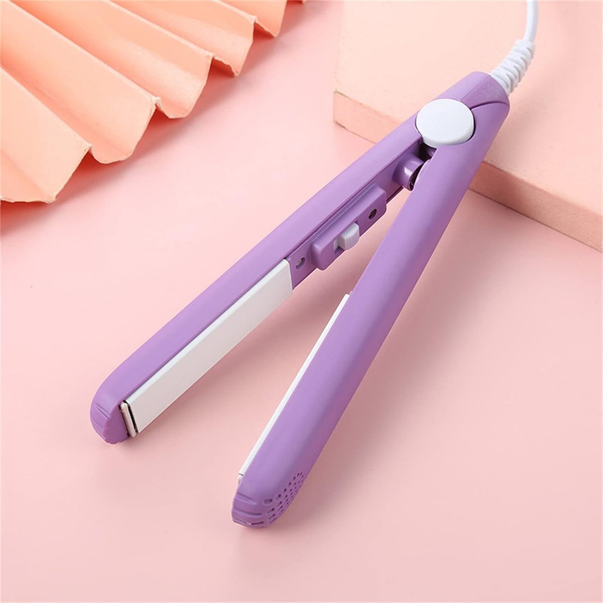 2024 New Purple Werdeny Mini Ceramic Hair Curler & Straightener, 2-in-1 Curling Iron with 1/2 Inch Barrel for Short and Fine Hair Avelisse
