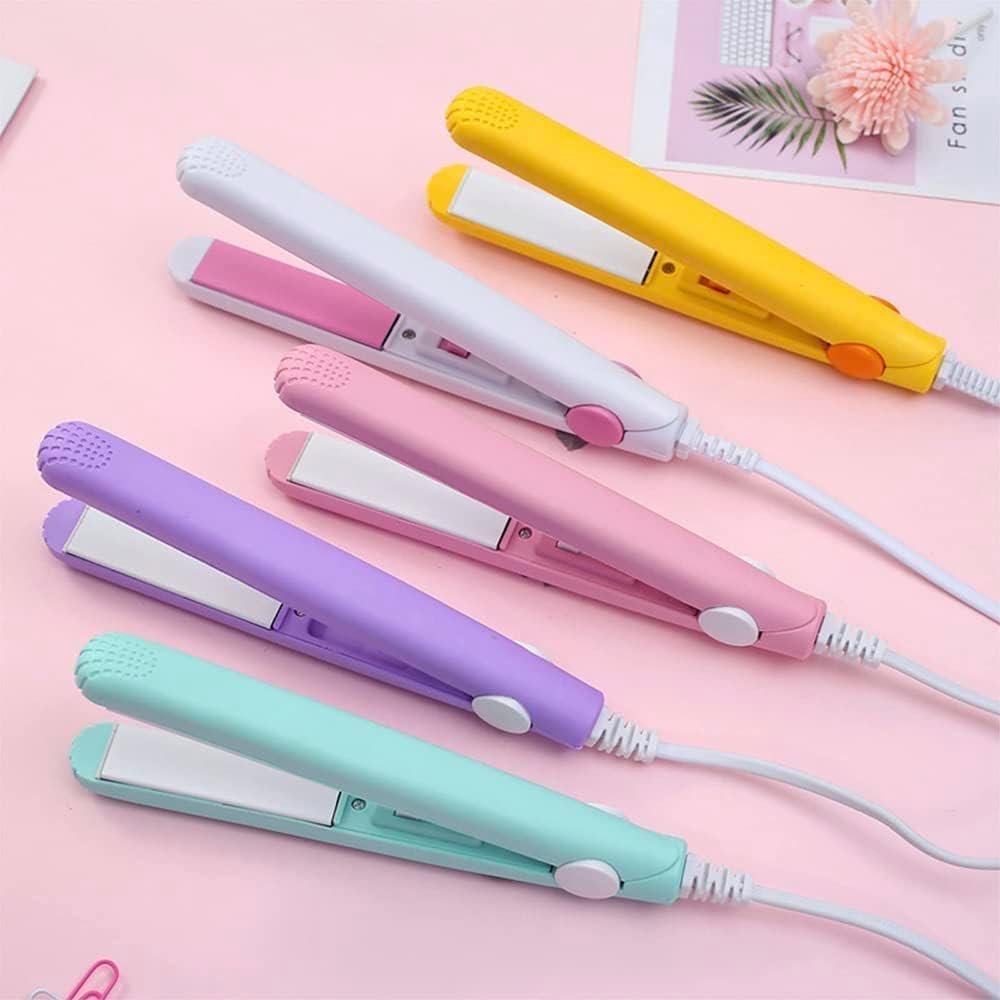 2024 New Purple Werdeny Mini Ceramic Hair Curler & Straightener, 2-in-1 Curling Iron with 1/2 Inch Barrel for Short and Fine Hair Avelisse