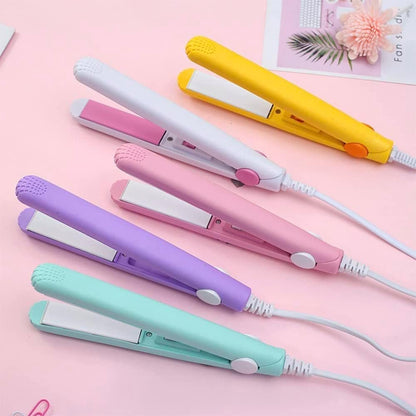 2024 New Purple Werdeny Mini Ceramic Hair Curler & Straightener, 2-in-1 Curling Iron with 1/2 Inch Barrel for Short and Fine Hair Avelisse