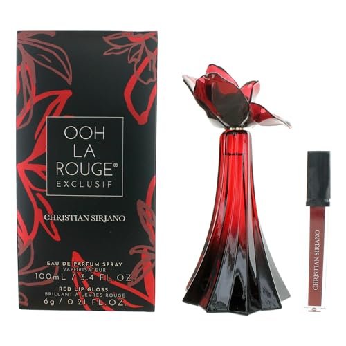 Ooh La Rouge Exclusif by Christian Siriano for Women - 2 Piece Gift Set: 3.4 oz Eau de Parfum Spray + 0.21 oz Red Lip Gloss Avelisse