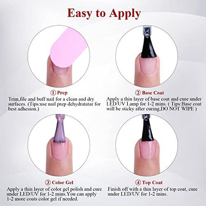 Ozzeal Dark Navy Blue Glitter Gel Nail Polish - Sparkle Shimmer Gel Polish for Fall Winter, Soak Off LED UV Gel for DIY Manicure, 0.5 Fl Oz