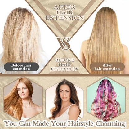 Yuxung 2500 Pcs Hair Extensions Micro Rings Links Beads and 5 Rolls Sewing Thread with 10 C/J/I Needles Kit for Hair Extension Hand Sewing Wig DIY Craft Avelisse