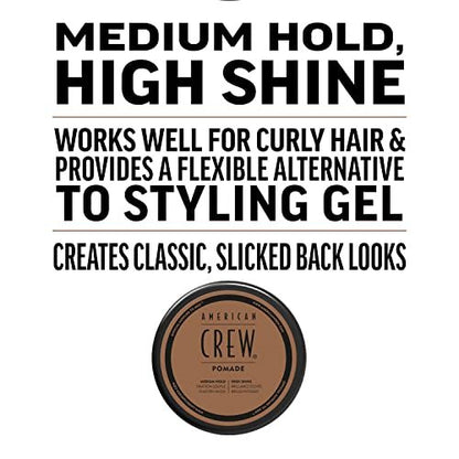 American Crew Men's Hair Pomade Duo Gift Set – Medium Hold & High Shine, Travel Size 2.35 oz Each Avelisse