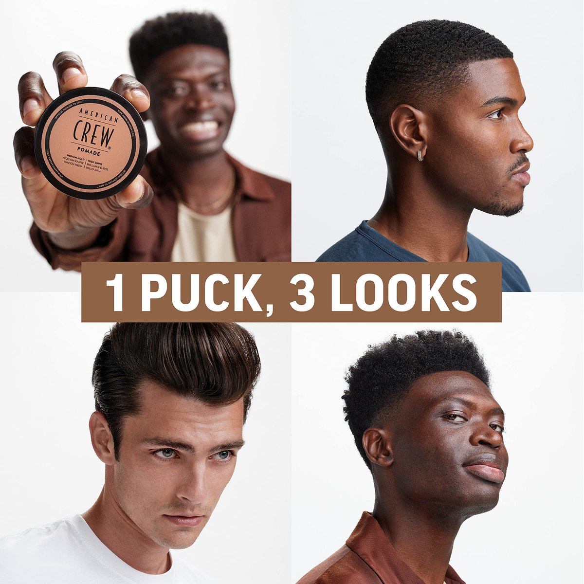 American Crew Men's Hair Pomade Duo Gift Set – Medium Hold & High Shine, Travel Size 2.35 oz Each Avelisse