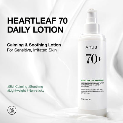 Anua Heartleaf Daily Lotion - Lightweight Face Moisturizer with Hyaluronic Acid for Sensitive Skin, Korean Skincare (200ml) Avelisse