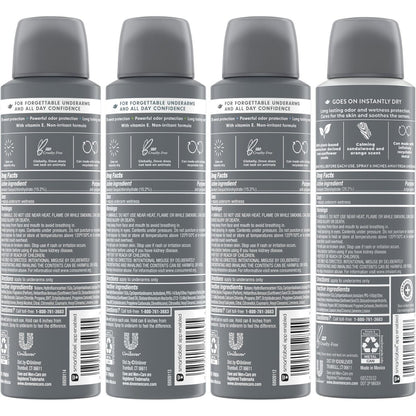 Dove Men+Care Dry Spray Antiperspirant Variety 4-Pack – 72H Sweat & Odor Protection, Non-Irritating with Vitamin E, 3.8 oz Each Avelisse