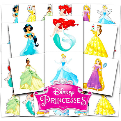 Disney Princess Temporary Tattoos Party Favors – 72 Perforated 2x2 Inch Tattoos for Kids, Disney Princess Party Supplies Avelisse