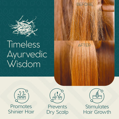 LUVIH Empyreal Shine Hair Serum with Ashwagandha, Amla & Rosemary Oils - Ayurvedic Hair Growth & Hydration for Women and Men, 50 mL (1.7 Fl Oz)