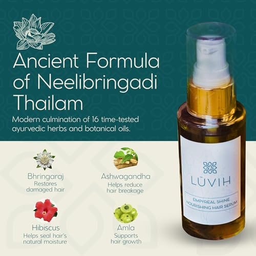 LUVIH Empyreal Shine Hair Serum with Ashwagandha, Amla & Rosemary Oils - Ayurvedic Hair Growth & Hydration for Women and Men, 50 mL (1.7 Fl Oz) - görsel 6