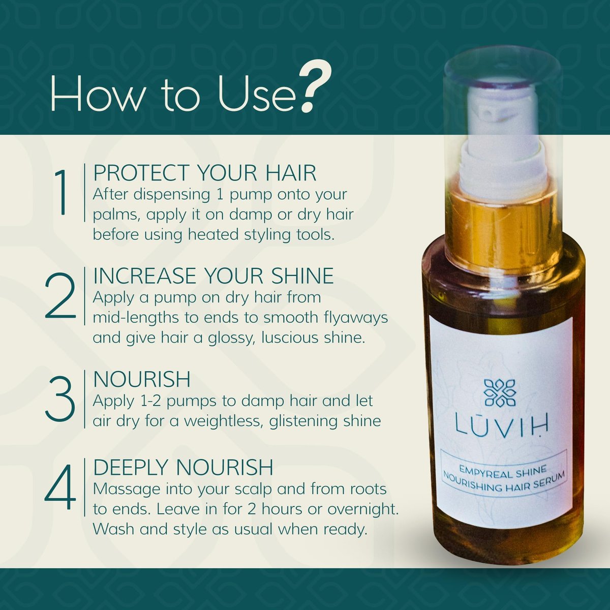 LUVIH Empyreal Shine Hair Serum with Ashwagandha, Amla & Rosemary Oils - Ayurvedic Hair Growth & Hydration for Women and Men, 50 mL (1.7 Fl Oz) - görsel 7