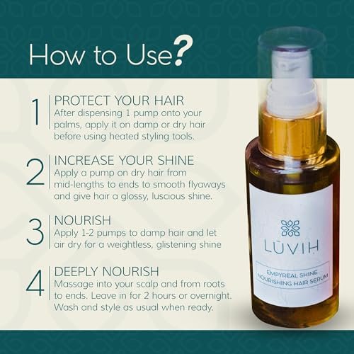 LUVIH Empyreal Shine Hair Serum with Ashwagandha, Amla & Rosemary Oils - Ayurvedic Hair Growth & Hydration for Women and Men, 50 mL (1.7 Fl Oz) - görsel 8