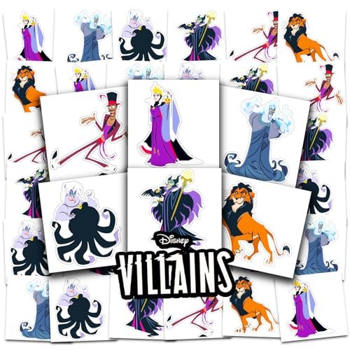Disney Villains Temporary Tattoos – 72 Perforated 2x2 Inch Tattoos for Kids Party Favors - görsel 2
