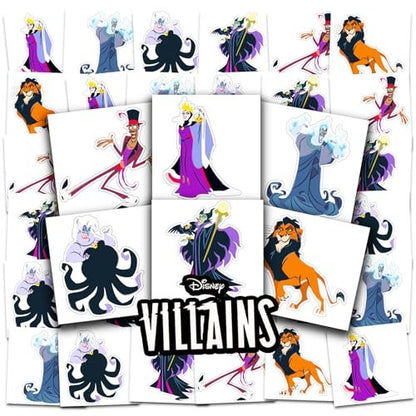 Disney Villains Temporary Tattoos – 72 Perforated 2x2 Inch Tattoos for Kids Party Favors