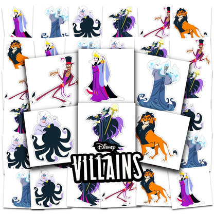 Disney Villains Temporary Tattoos – 72 Perforated 2x2 Inch Tattoos for Kids Party Favors