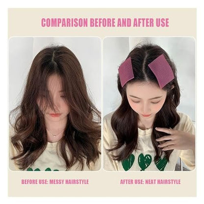 Snmzlc Hair Pad Pack 16 PCS - Bangs Patch for Men and Women, Nylon Hair Clips for Sectioning and Styling (Pink, Coffee, Dark Green, Dark Blue)