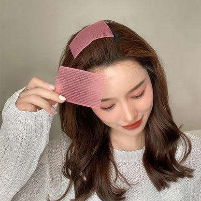 Snmzlc Hair Pad Pack 16 PCS - Bangs Patch for Men and Women, Nylon Hair Clips for Sectioning and Styling (Pink, Coffee, Dark Green, Dark Blue)
